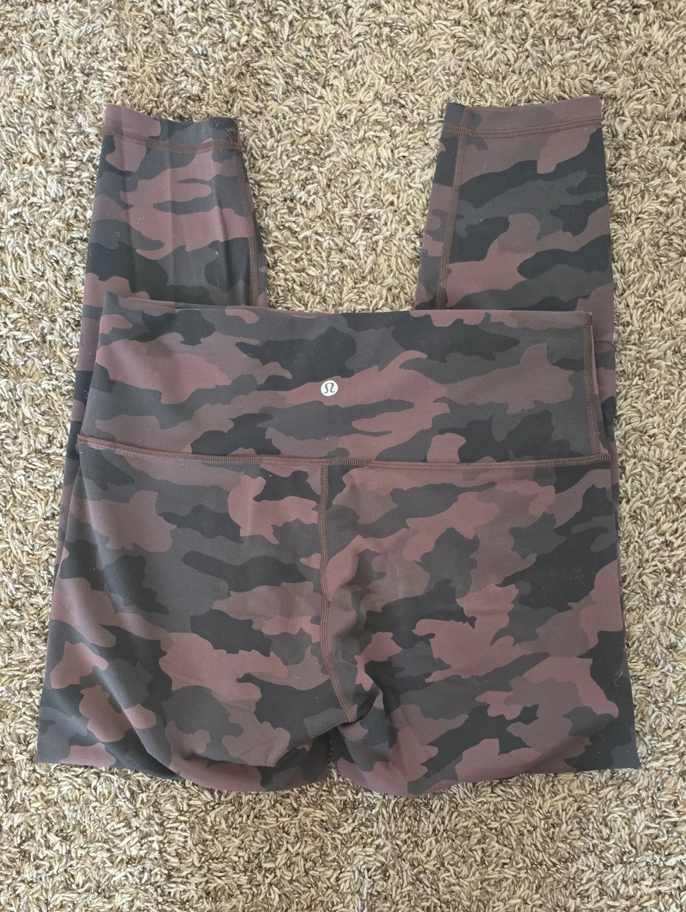 Lululemon Athletica Camo High-Waist Leggings in Brown and Black